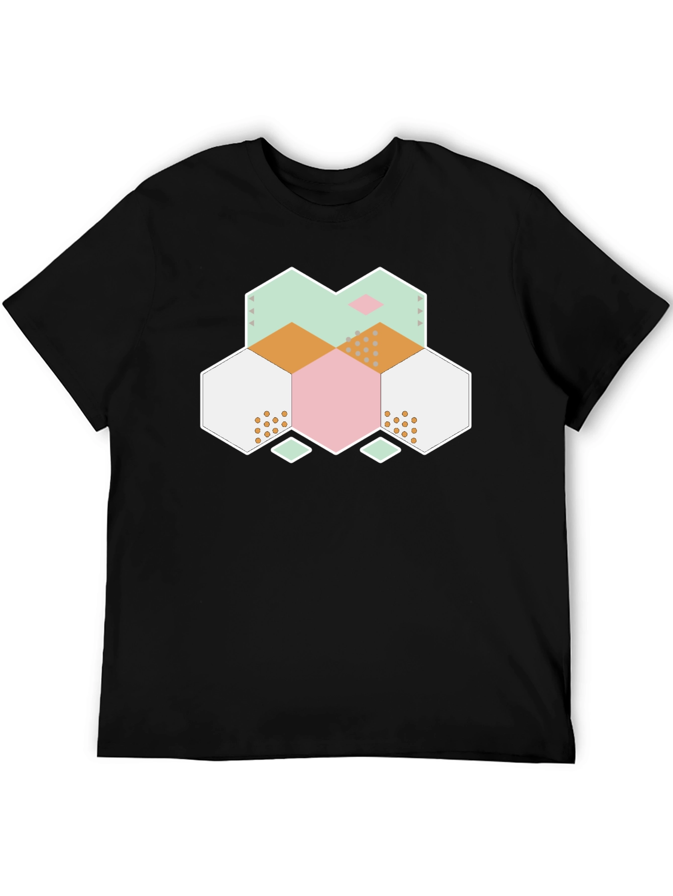Geometric Hexagon Graphic Tee - Modern Abstract Design