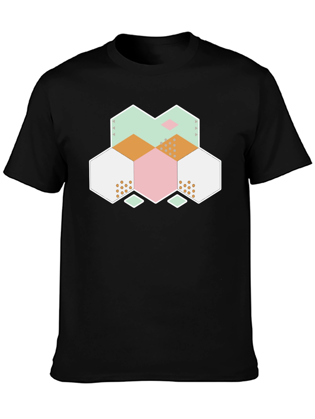 Geometric Hexagon Graphic Tee - Modern Abstract Design