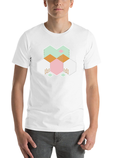 Geometric Hexagon Graphic Tee - Modern Abstract Design