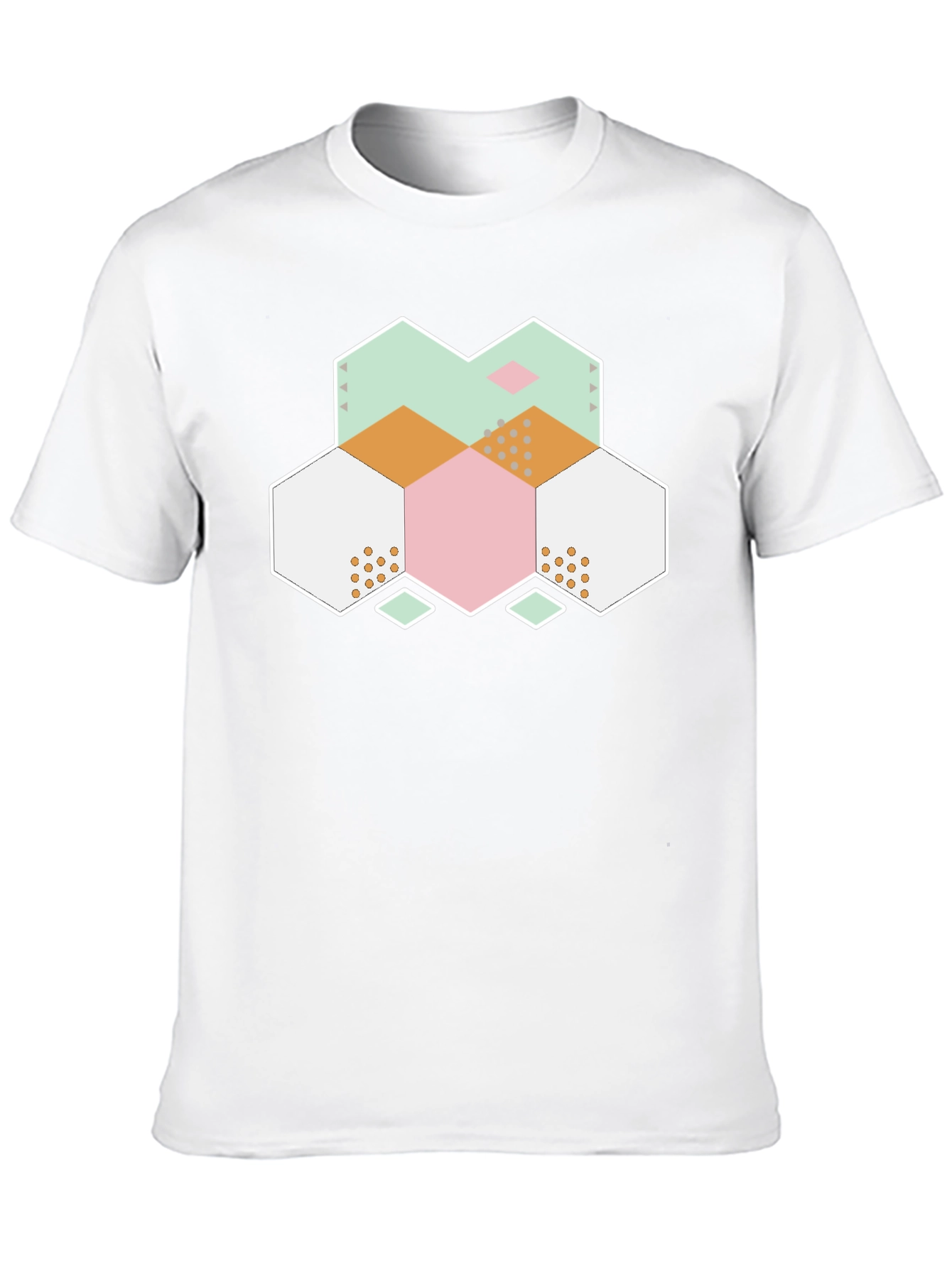 Geometric Hexagon Graphic Tee - Modern Abstract Design