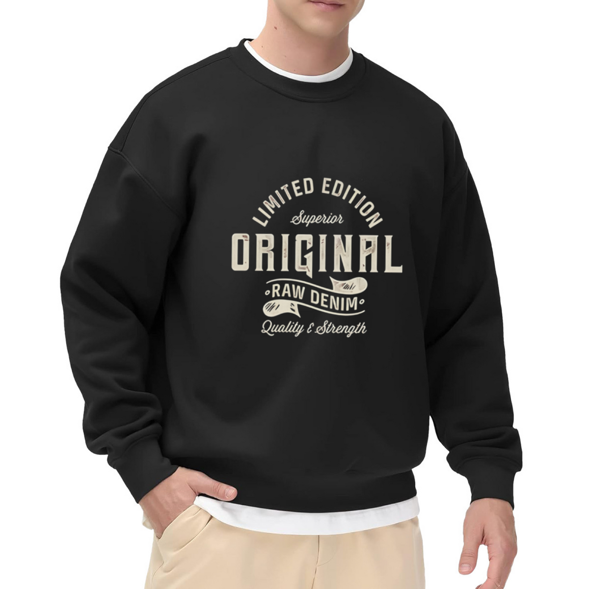 Limited Edition Original Raw Denim Vintage Crewneck Sweatshirt