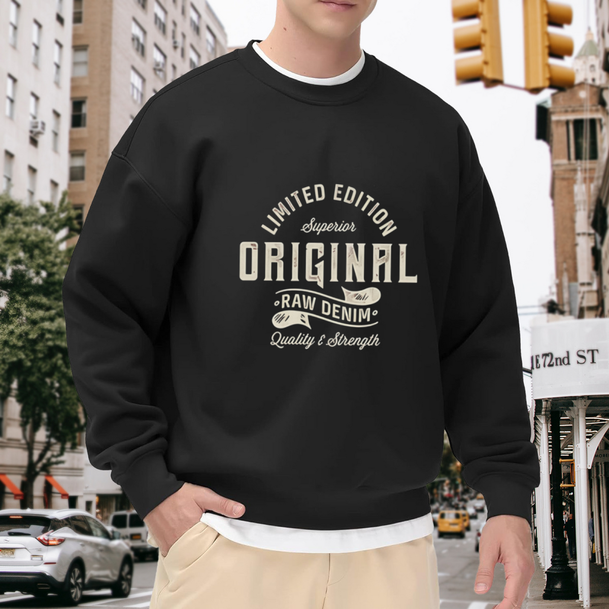 Limited Edition Original Raw Denim Vintage Crewneck Sweatshirt