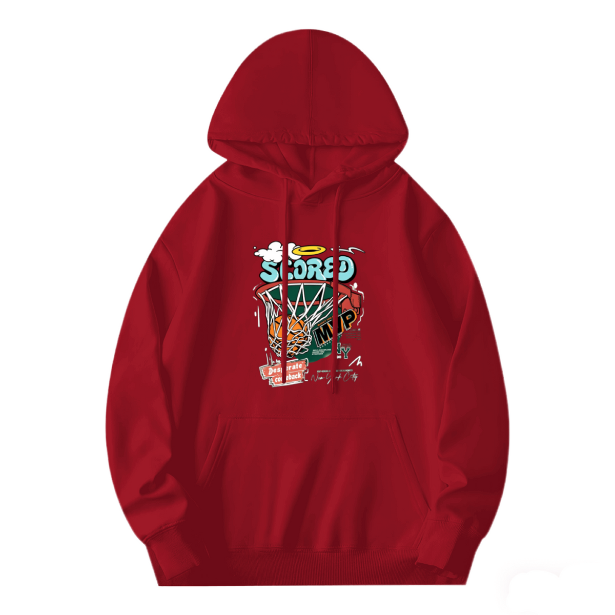 Scored MVP Retro Basketball Street Graphic Hoodie