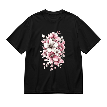Soft Pink & White Floral Art Aesthetic Women¡¯s Tee