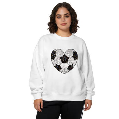 Sparkly Soccer?Shaped Heart Crewneck Sweatshirt