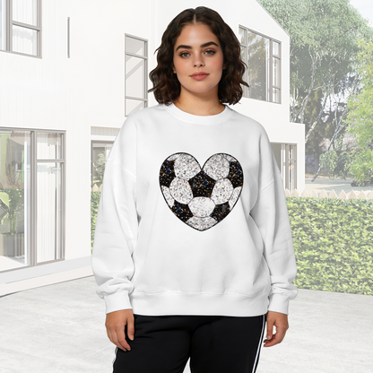 Sparkly Soccer?Shaped Heart Crewneck Sweatshirt