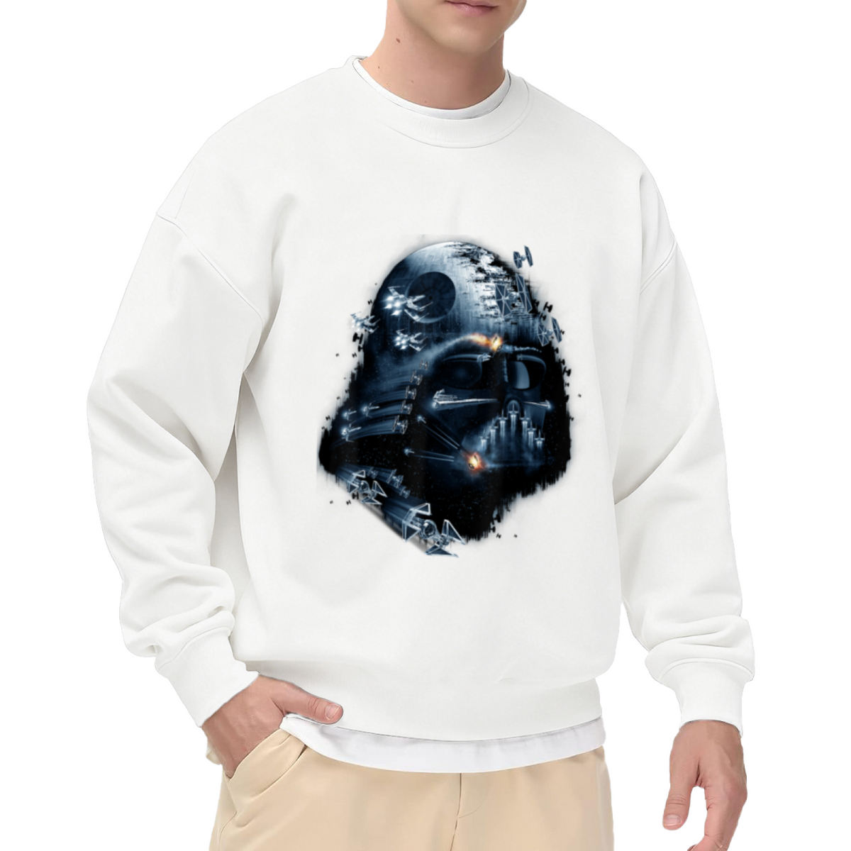 Galactic Darth Vader Death Star Art Crewneck Sweatshirt