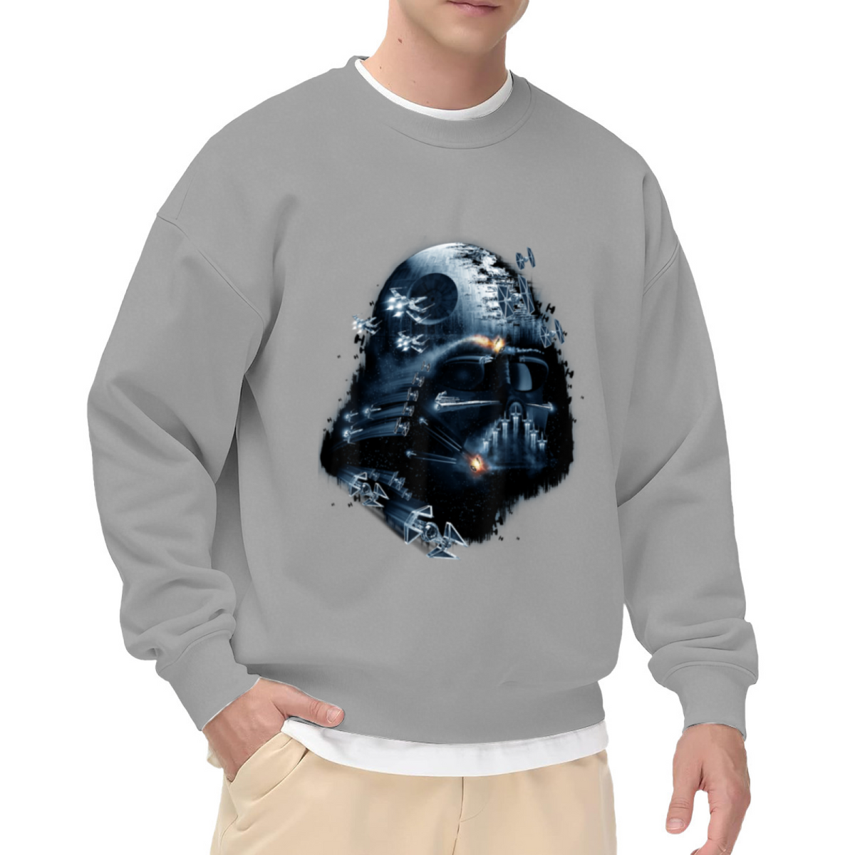 Galactic Darth Vader Death Star Art Crewneck Sweatshirt