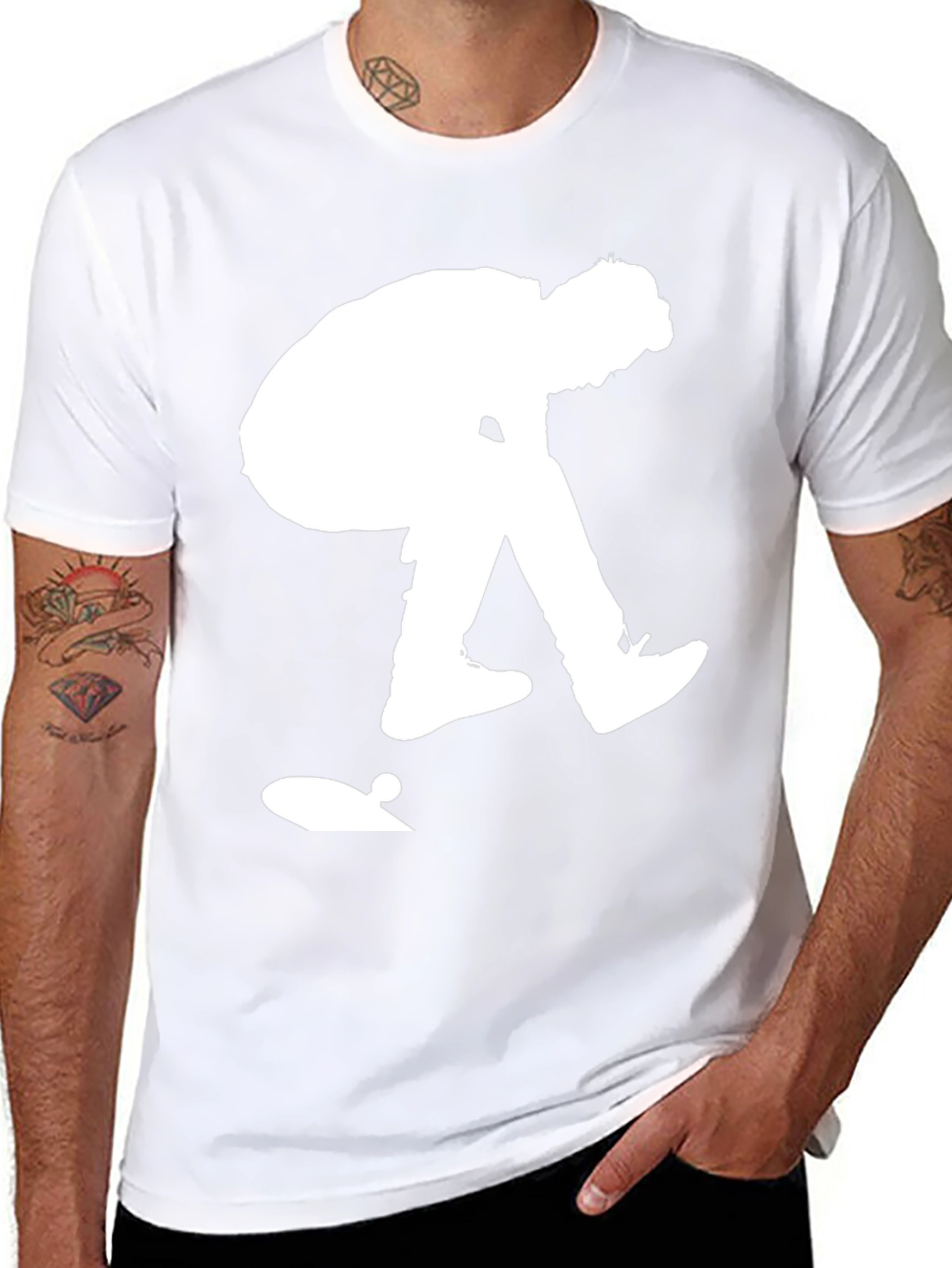 Skateboarder Graphic Tee - Black Cotton Casual Shirt