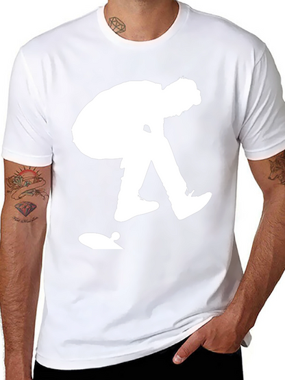 Skateboarder Graphic Tee - Black Cotton Casual Shirt