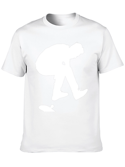 Skateboarder Graphic Tee - Black Cotton Casual Shirt
