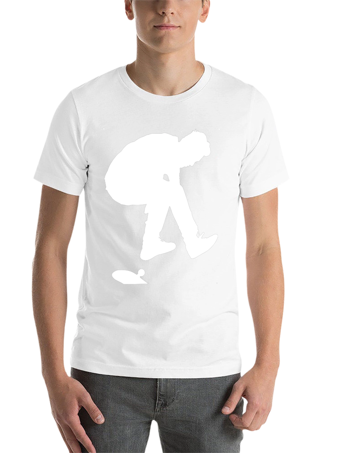 Skateboarder Graphic Tee - Black Cotton Casual Shirt