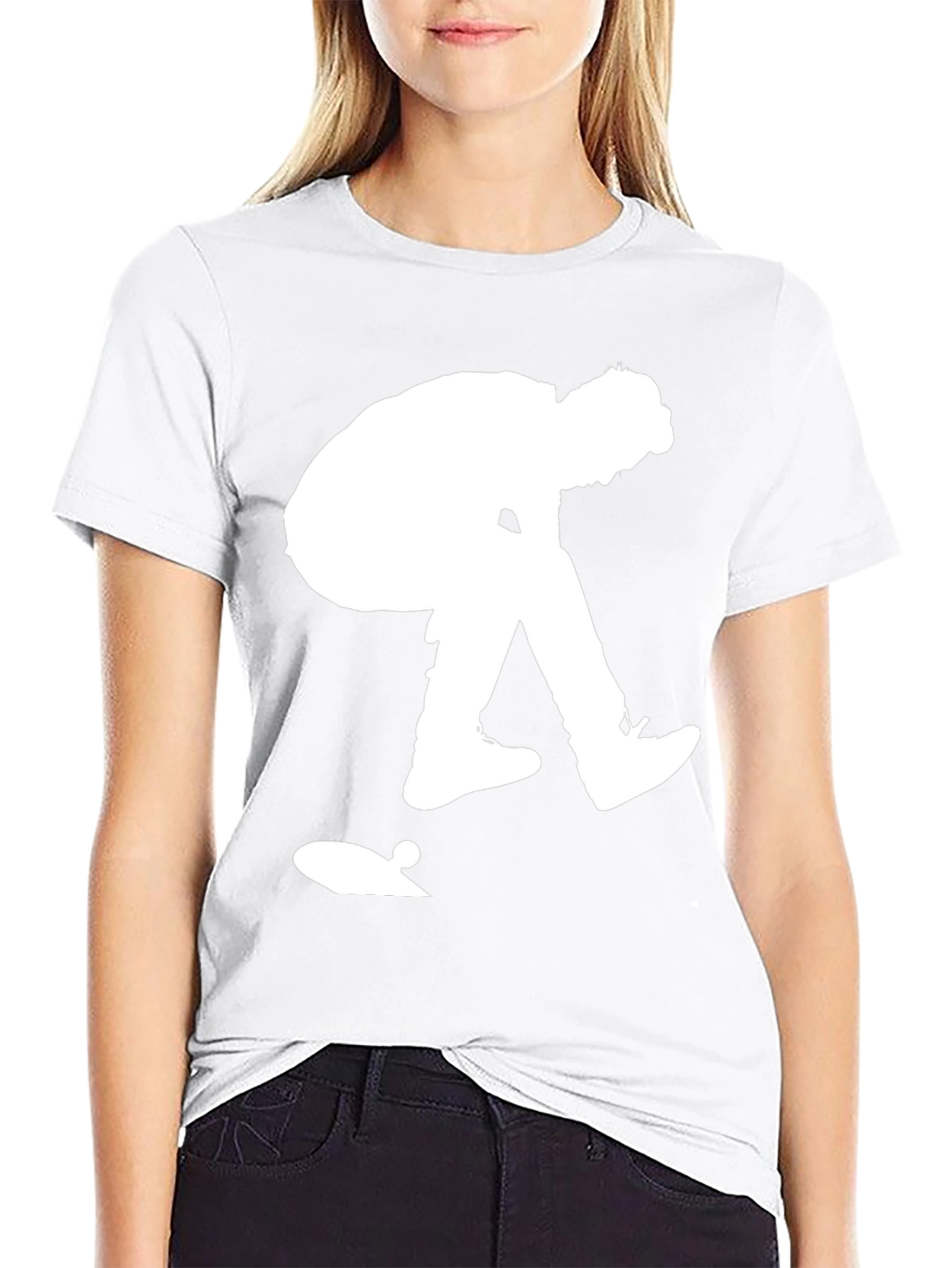 Skateboarder Graphic Tee - Black Cotton Casual Shirt