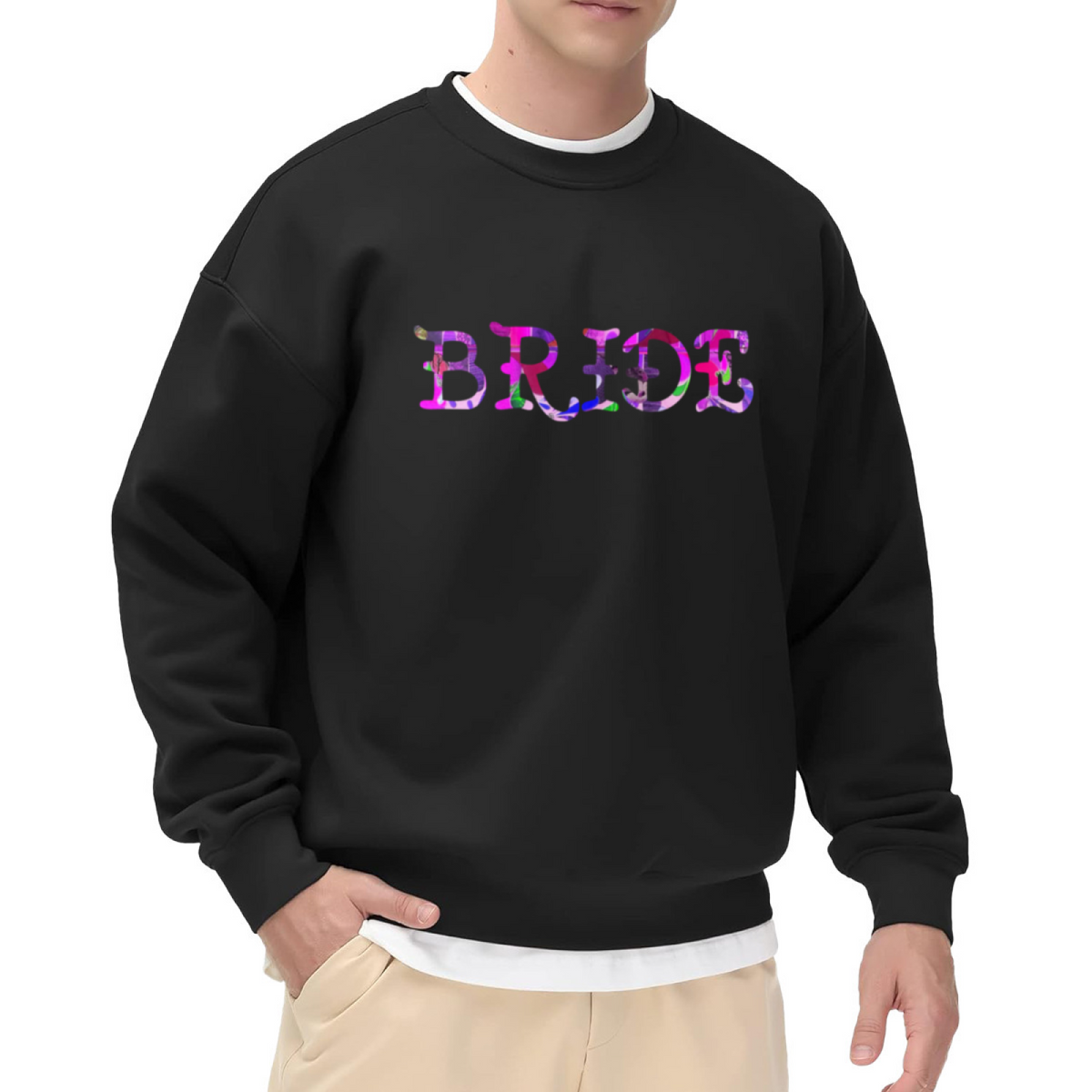 Stylish MEXICO Flag Outline Graphic Crewneck Sweatshirt