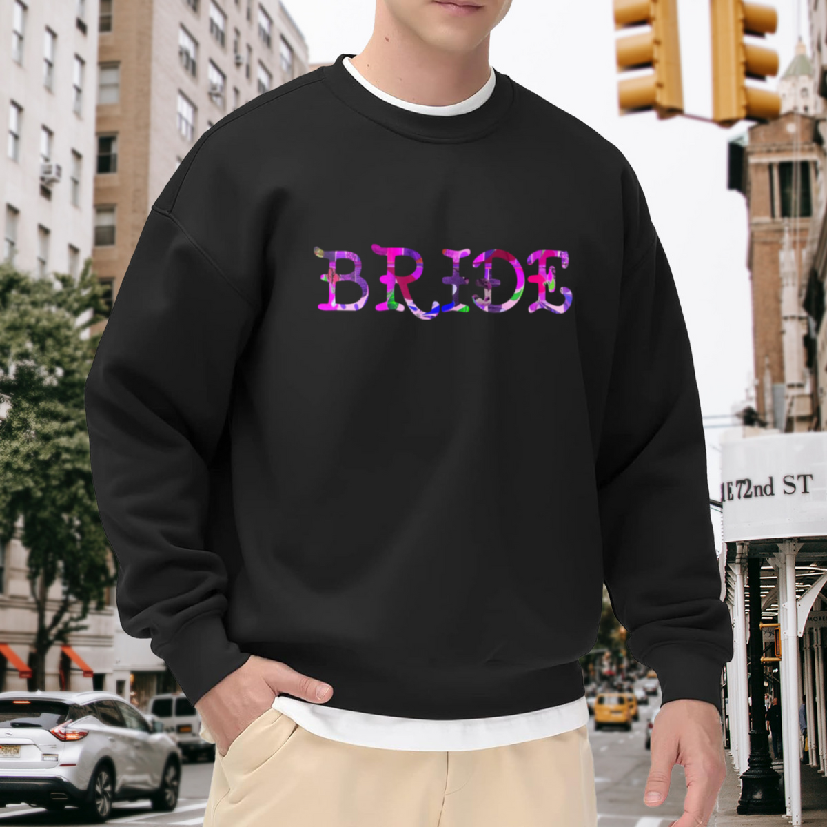 Stylish MEXICO Flag Outline Graphic Crewneck Sweatshirt
