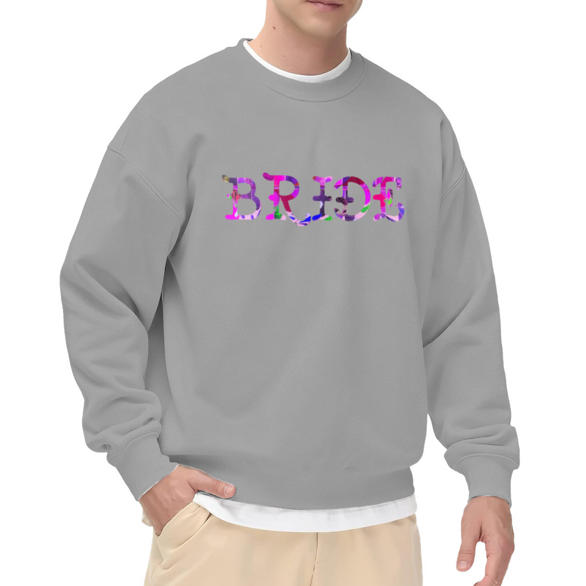 Stylish MEXICO Flag Outline Graphic Crewneck Sweatshirt