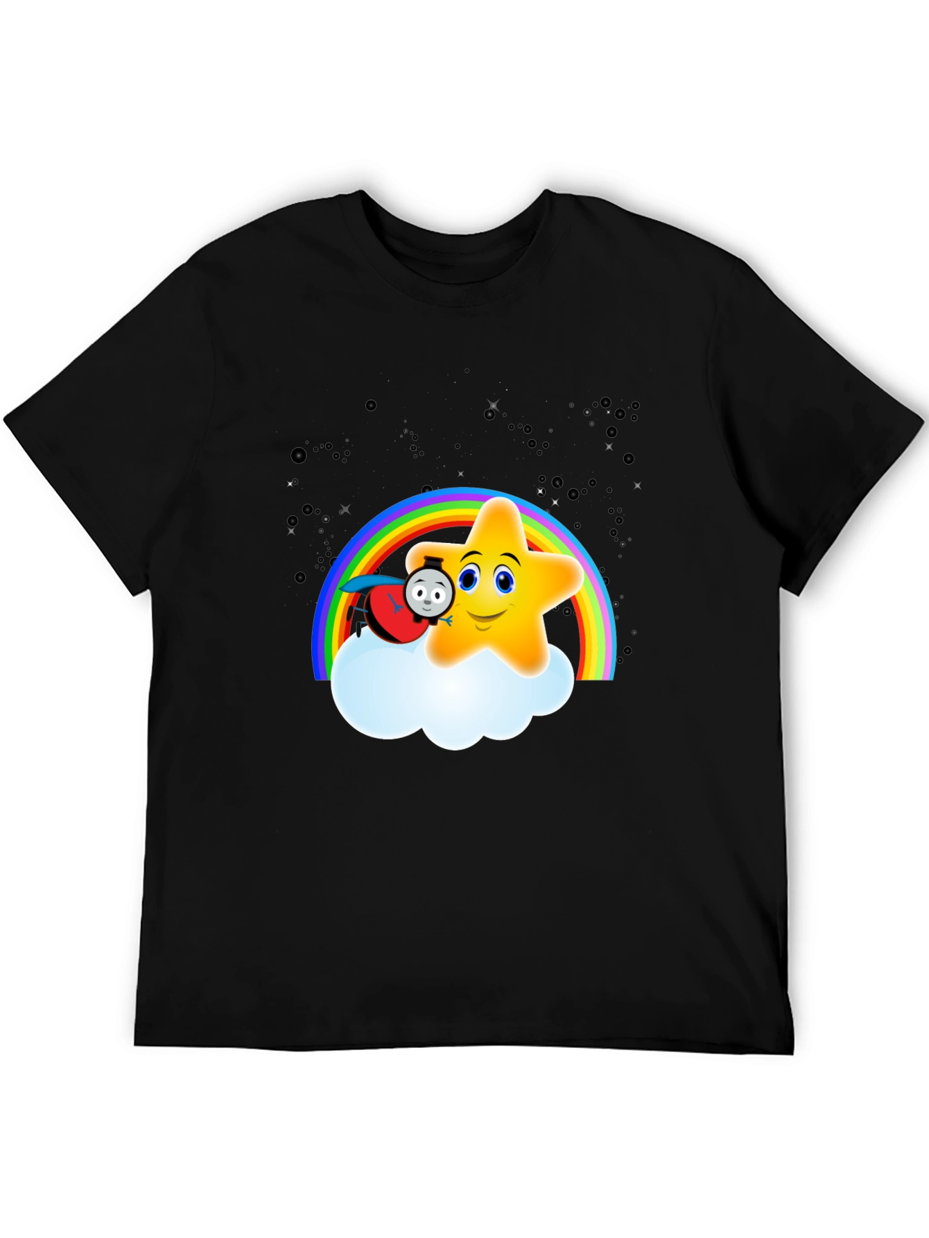 Cute Star Rainbow Train Graphic Tee