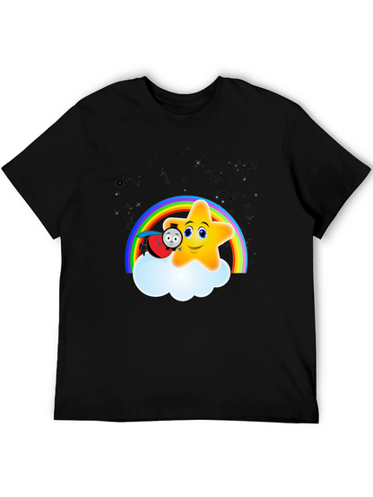 Cute Star Rainbow Train Graphic Tee