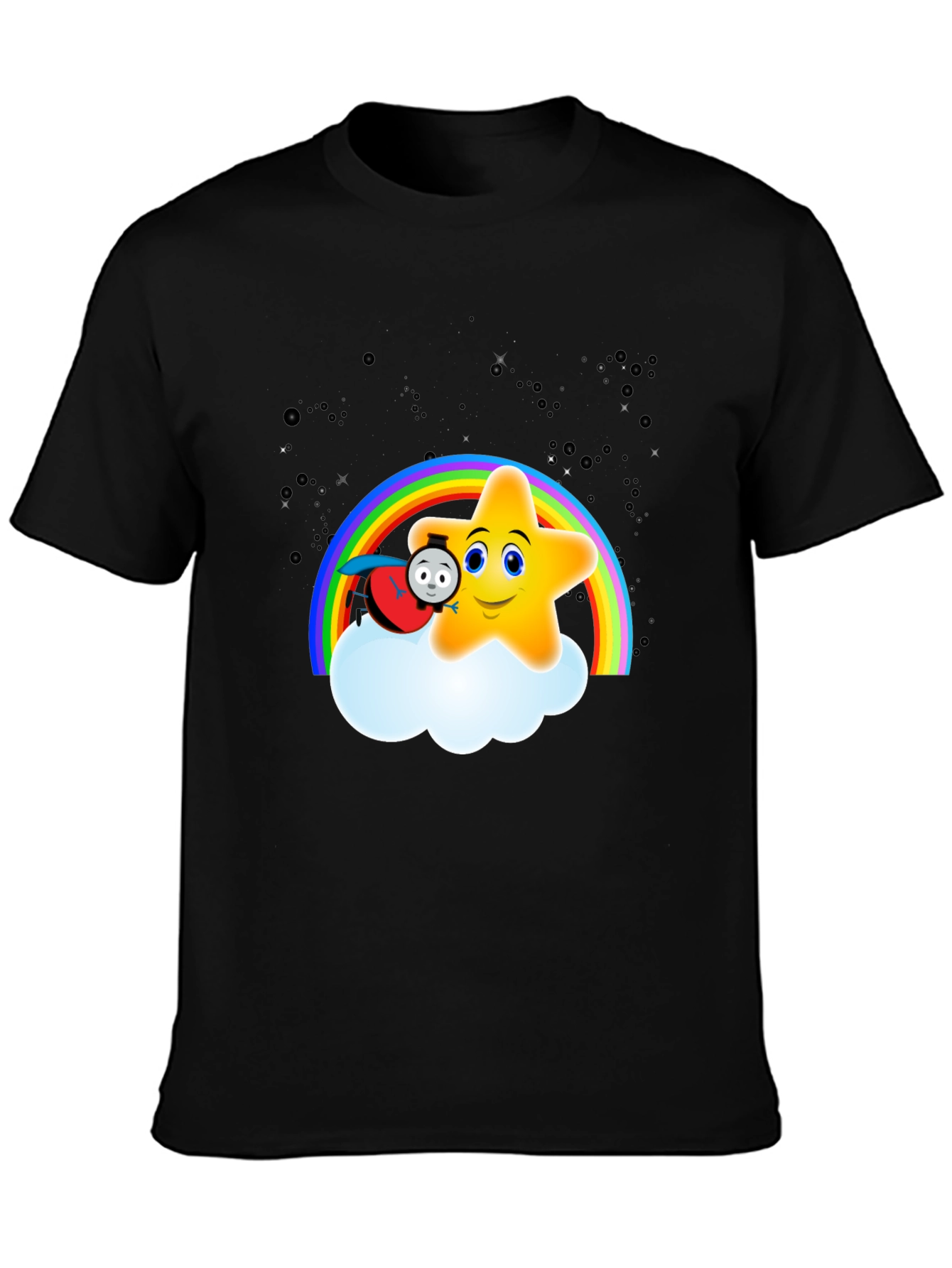 Cute Star Rainbow Train Graphic Tee