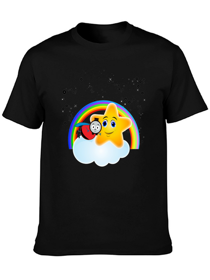 Cute Star Rainbow Train Graphic Tee