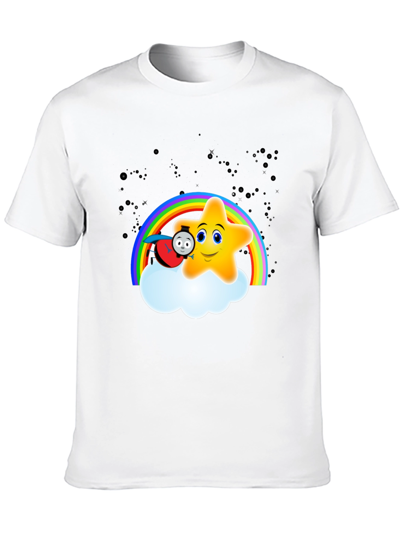 Cute Star Rainbow Train Graphic Tee