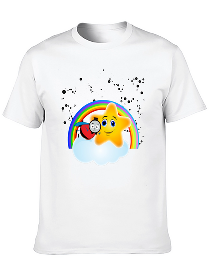 Cute Star Rainbow Train Graphic Tee