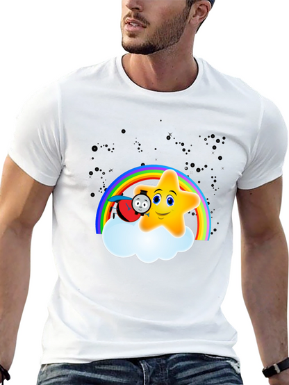 Cute Star Rainbow Train Graphic Tee