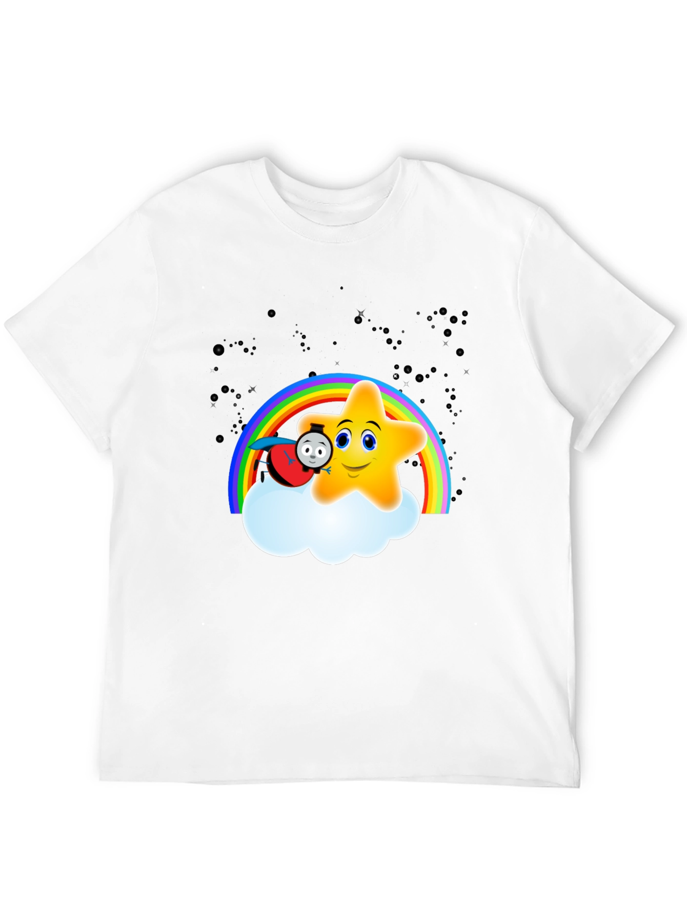Cute Star Rainbow Train Graphic Tee