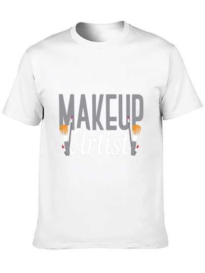 Makeup Artist Graphic Tee - Black Cotton T-Shirt