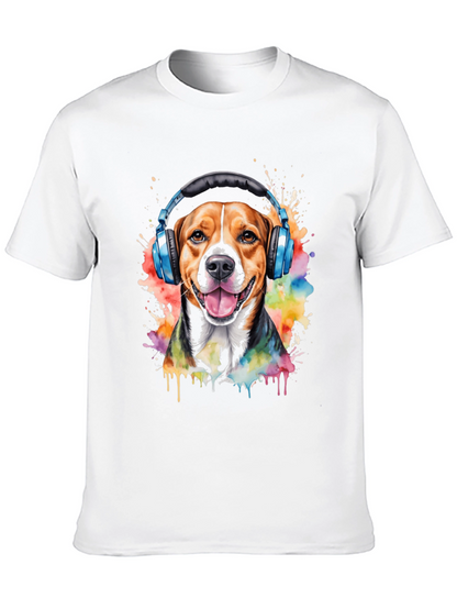 Dog with Headphones Graphic Tee