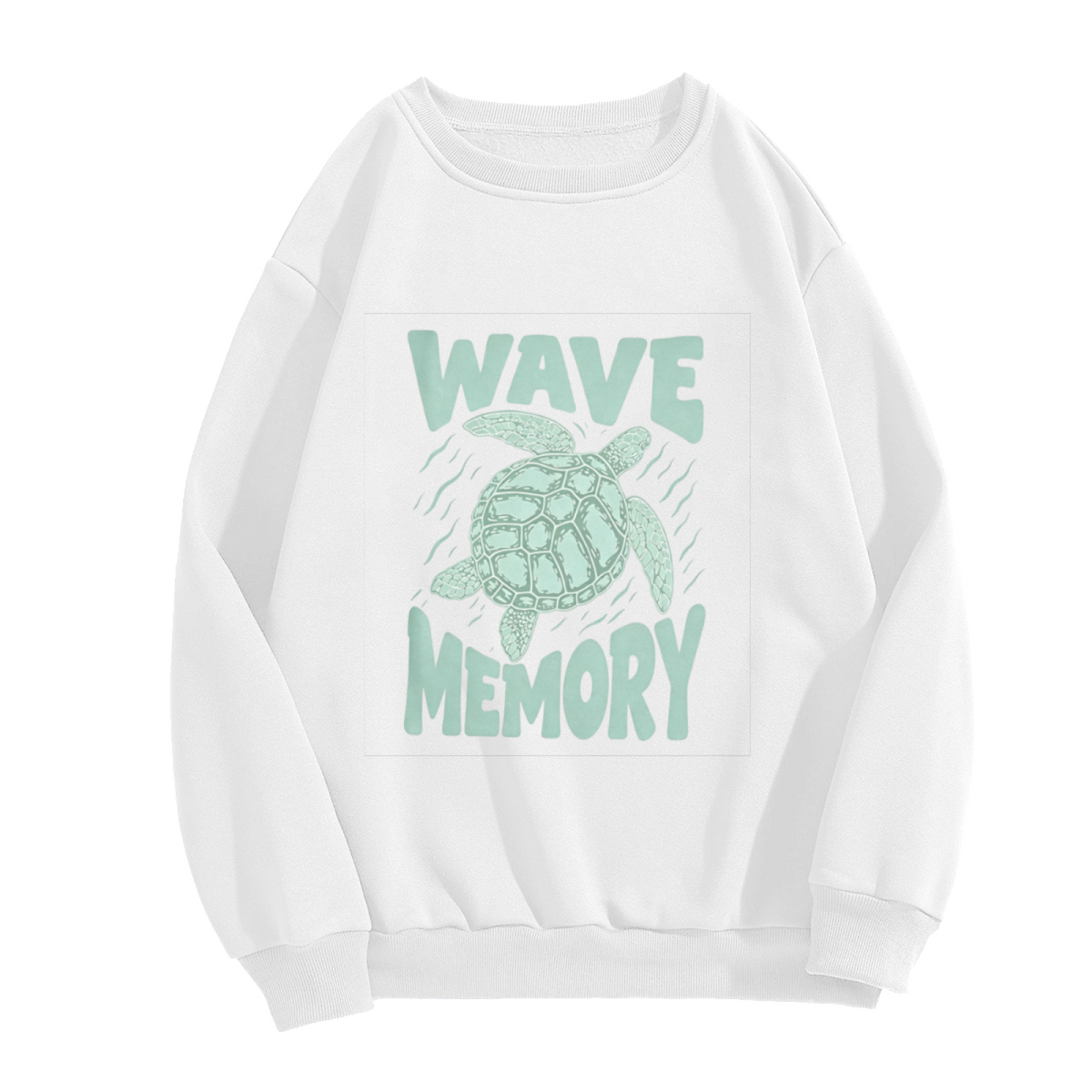 Wave Memory Sea Turtle Ocean?Vibe Graphic Crewneck Sweatshirt