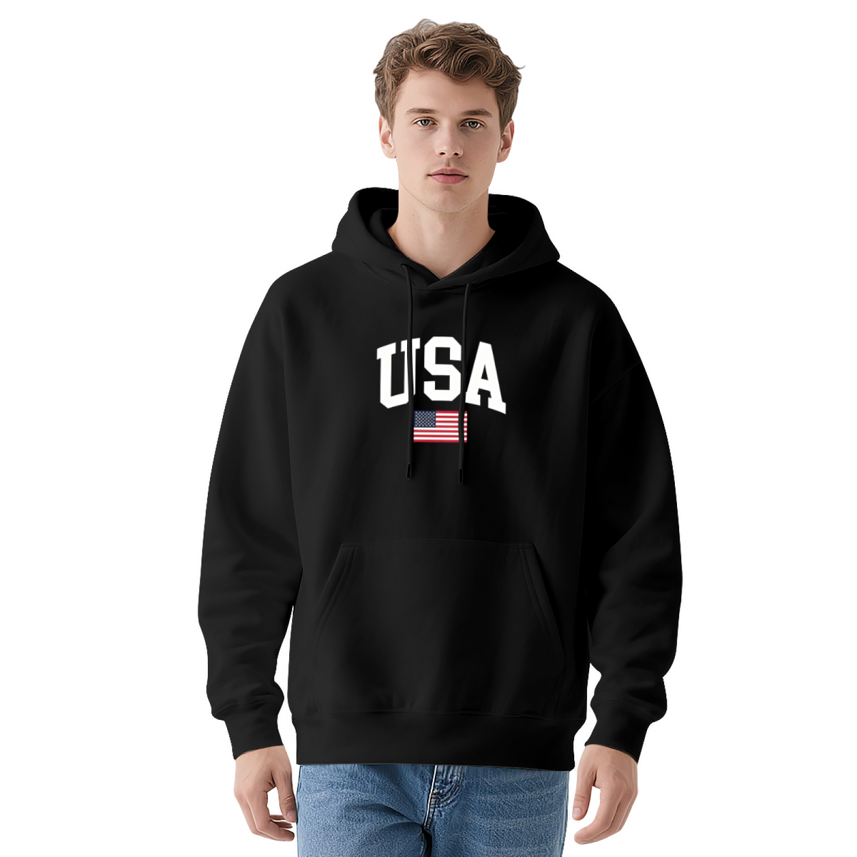 Patriotic USA Flag Vintage Street Style Hoodie