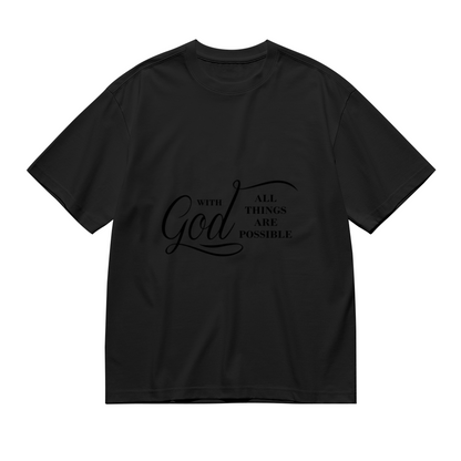 Men's Dark Tone God All Things Are Possible Faith Minimal Tee