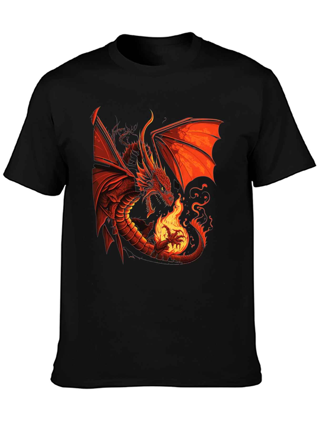 Fiery Dragon Graphic T-Shirt - Bold Statement Tee