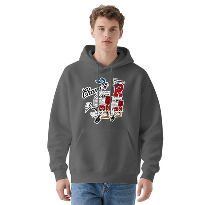 Bold Multi‑Pattern Street Art Graffiti Black Hoodie