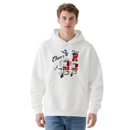 Bold Multi‑Pattern Street Art Graffiti Black Hoodie
