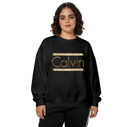 Elegant Curved Black Silhouette Butterfly Crewneck Sweatshirt
