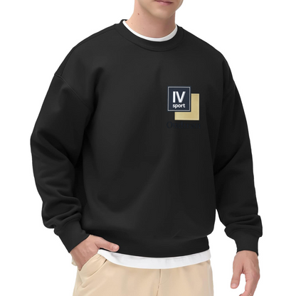 IV Sport Square Logo Minimal White Layered Crewneck Sweatshirt