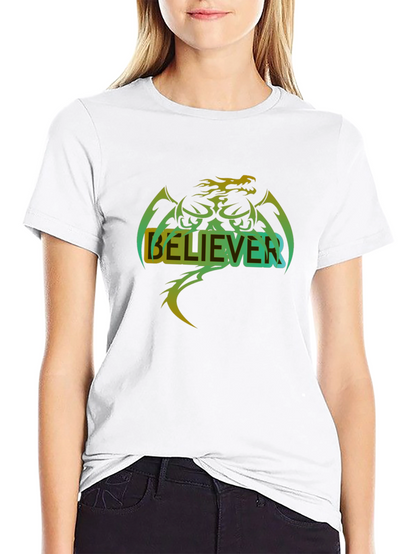Believer Dragon Graphic T-Shirt - Cool Casual Tee