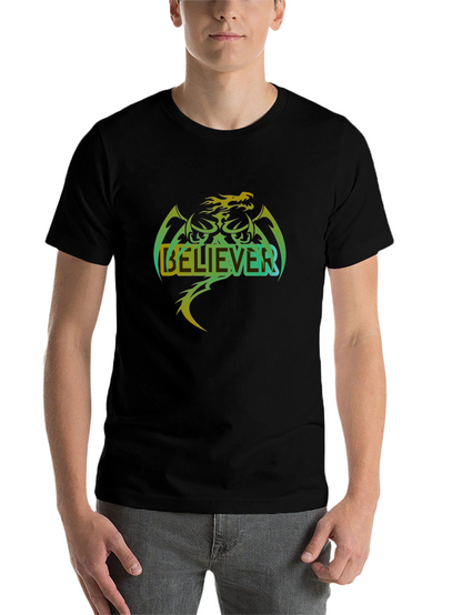 Believer Dragon Graphic T-Shirt - Cool Casual Tee