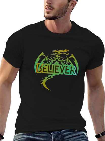 Believer Dragon Graphic T-Shirt - Cool Casual Tee