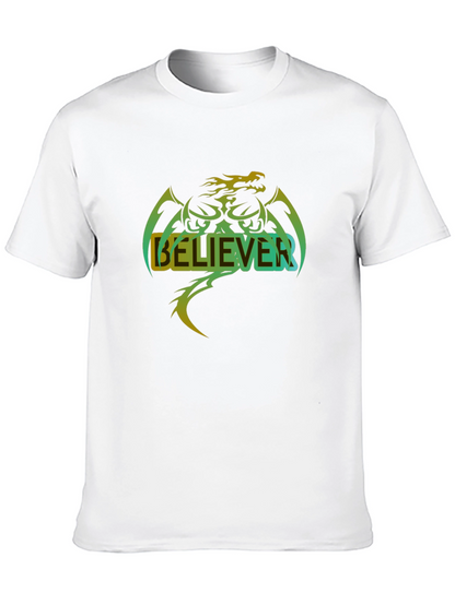Believer Dragon Graphic T-Shirt - Cool Casual Tee