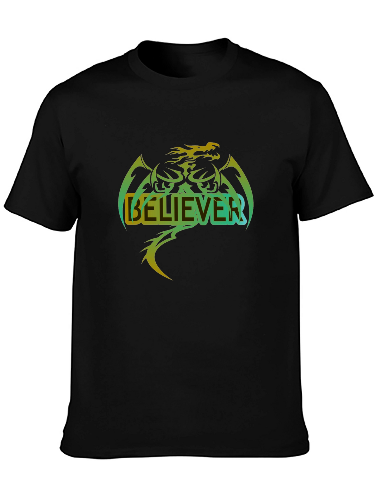 Believer Dragon Graphic T-Shirt - Cool Casual Tee