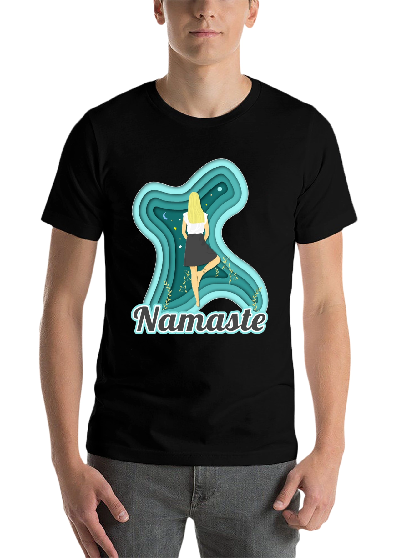 Namaste Yoga T-Shirt - Meditative Tree Pose