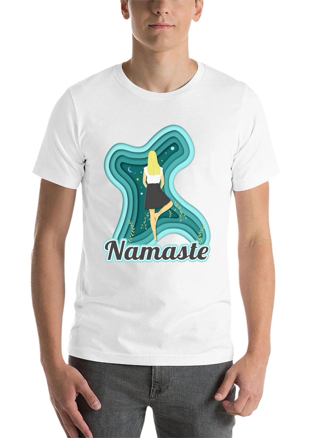 Namaste Yoga T-Shirt - Meditative Tree Pose