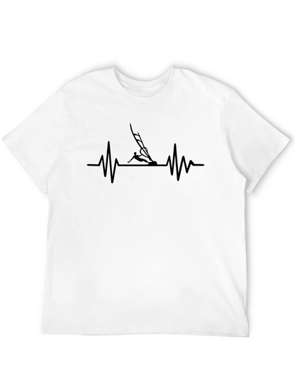Windsurfing Heartbeat T-Shirt - Black