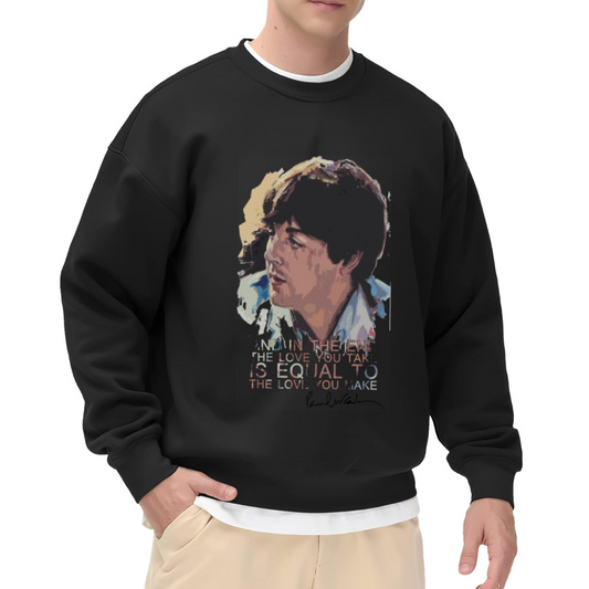 Paul Mccartney Music Quote Vintage Art Crewneck Sweatshirt