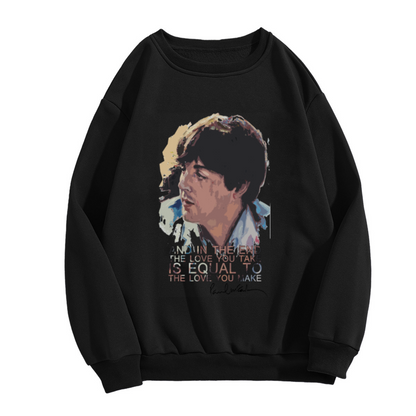 Paul Mccartney Music Quote Vintage Art Crewneck Sweatshirt