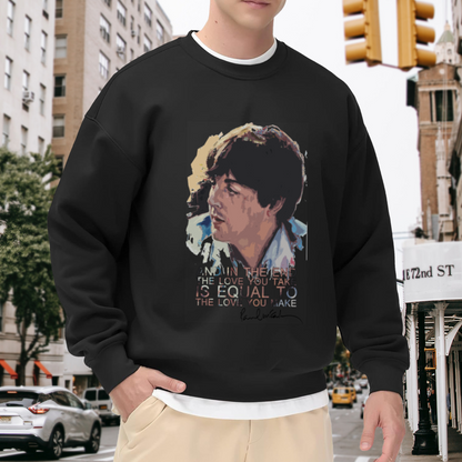 Paul Mccartney Music Quote Vintage Art Crewneck Sweatshirt