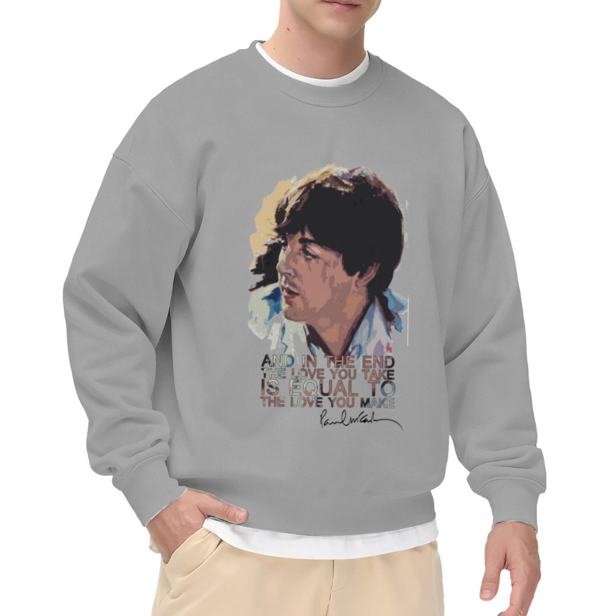 Paul Mccartney Music Quote Vintage Art Crewneck Sweatshirt